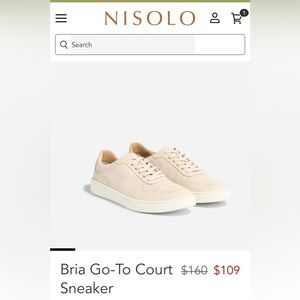 Nisolo Bria Go-To Court Sneakers | Bone | Size 7 women’s leather sneaker